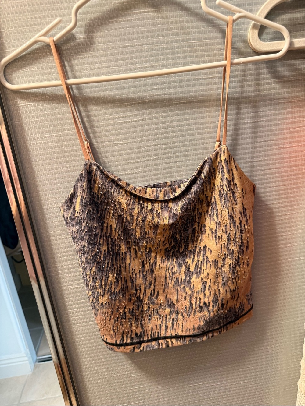 Diesel Leopard-Print Cowl Neck Spaghetti Strap Camisole - Brown & Black